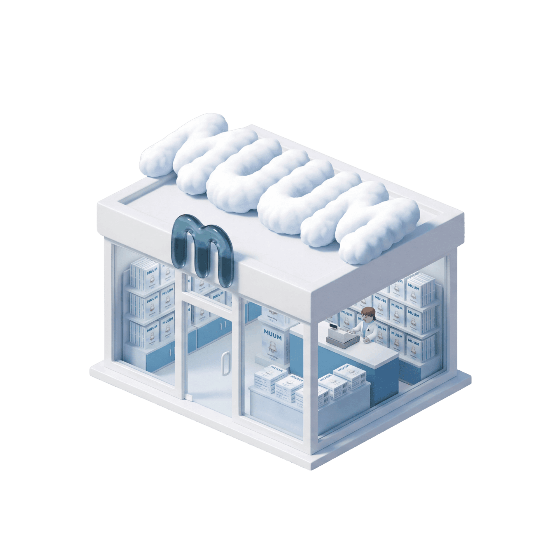 MUUM stockists — 3D storefront with delivery